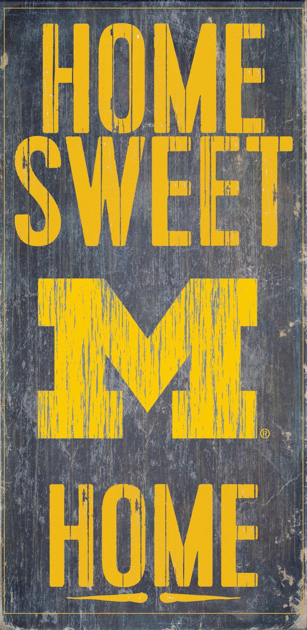 Fan Creations Michigan Wolverines Home Sweet Home Wood Sign 6"x12" Fan Gear NCAA Michigan Wolverines