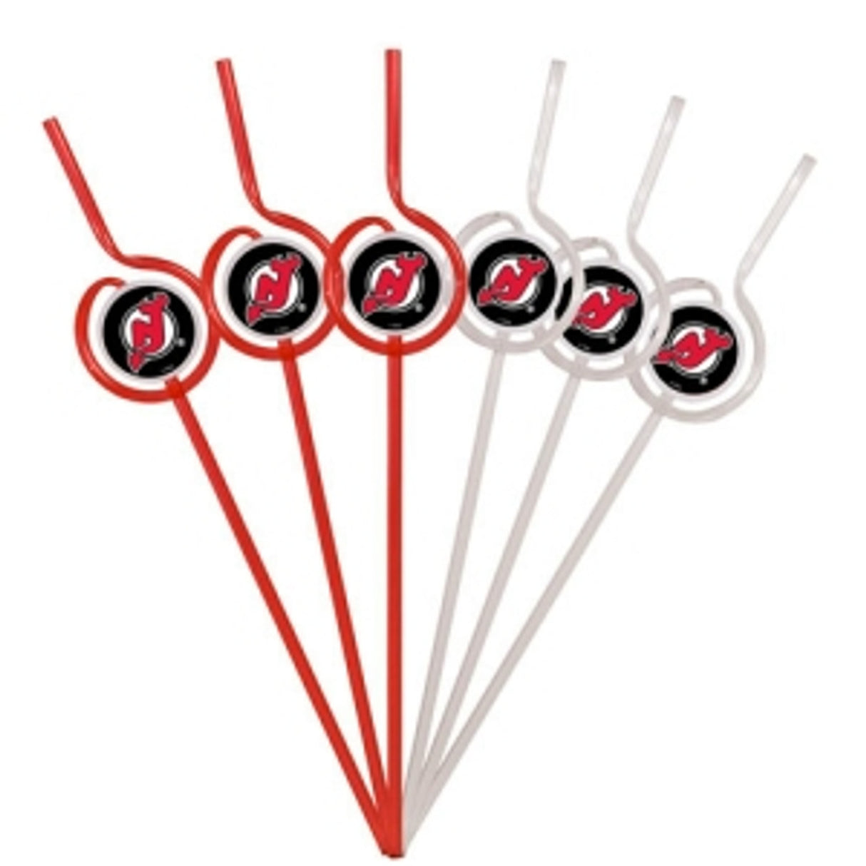 Pangea Brands New Jersey Devils Team Sipper Straws Fan Gear NHL New Jersey Devils