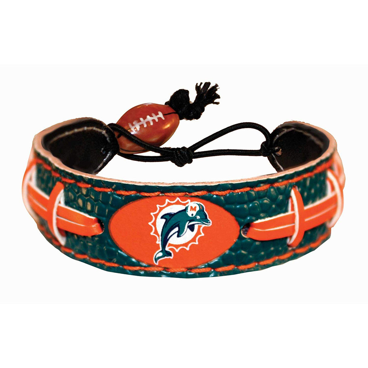 Gamewear Miami Dolphins Team Color Football Bracelet Fan Gear NFL Miami Dolphins