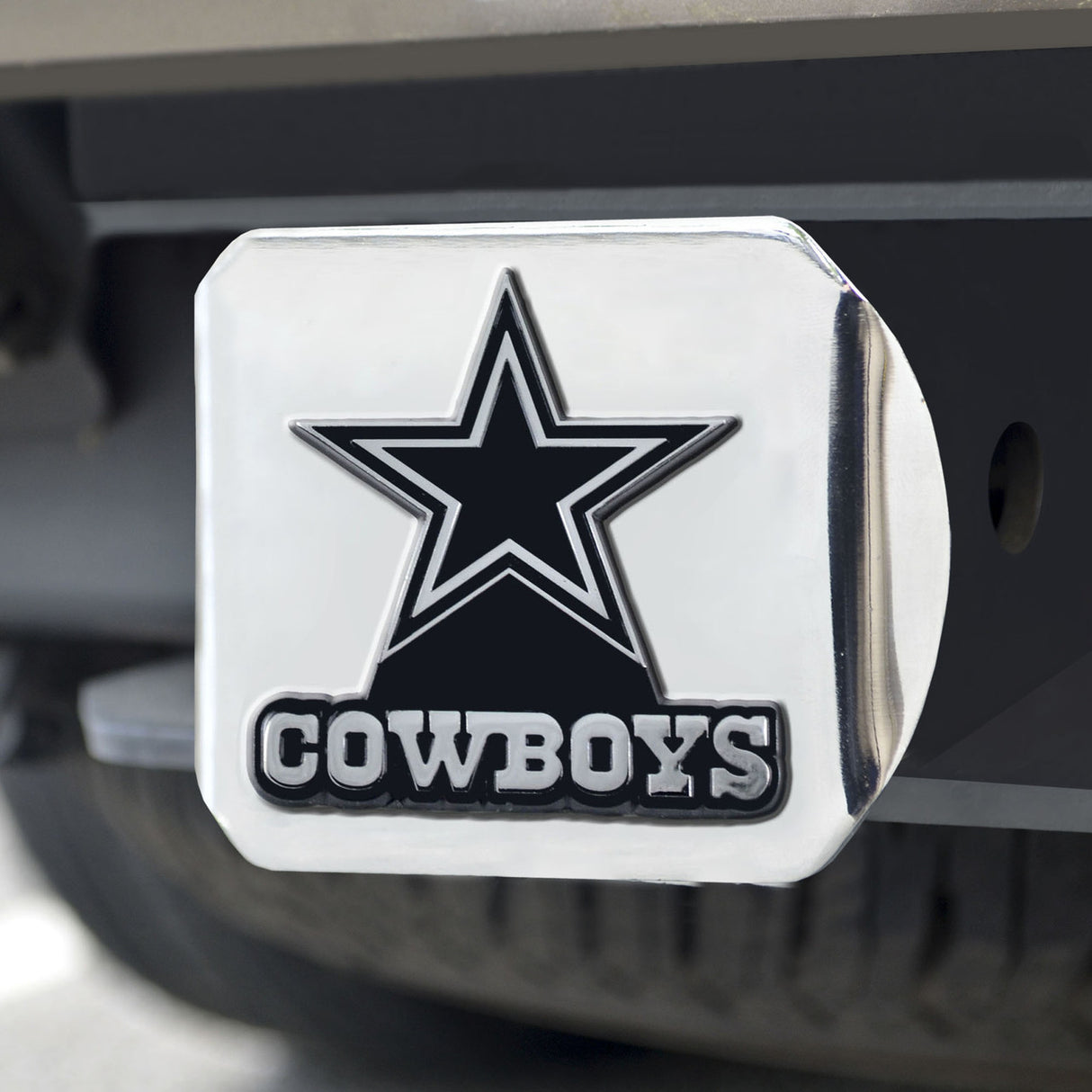 Fanmats Dallas Cowboys Chrome Emblem on Chrome Hitch Cover Fan Gear NFL Dallas Cowboys