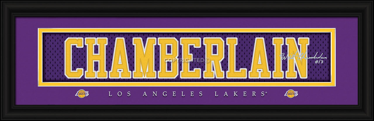 Prints Charming Los Angeles Lakers Wilt Chamberlain Signature Print 8"x24" Fan Gear NBA Los Angeles Lakers