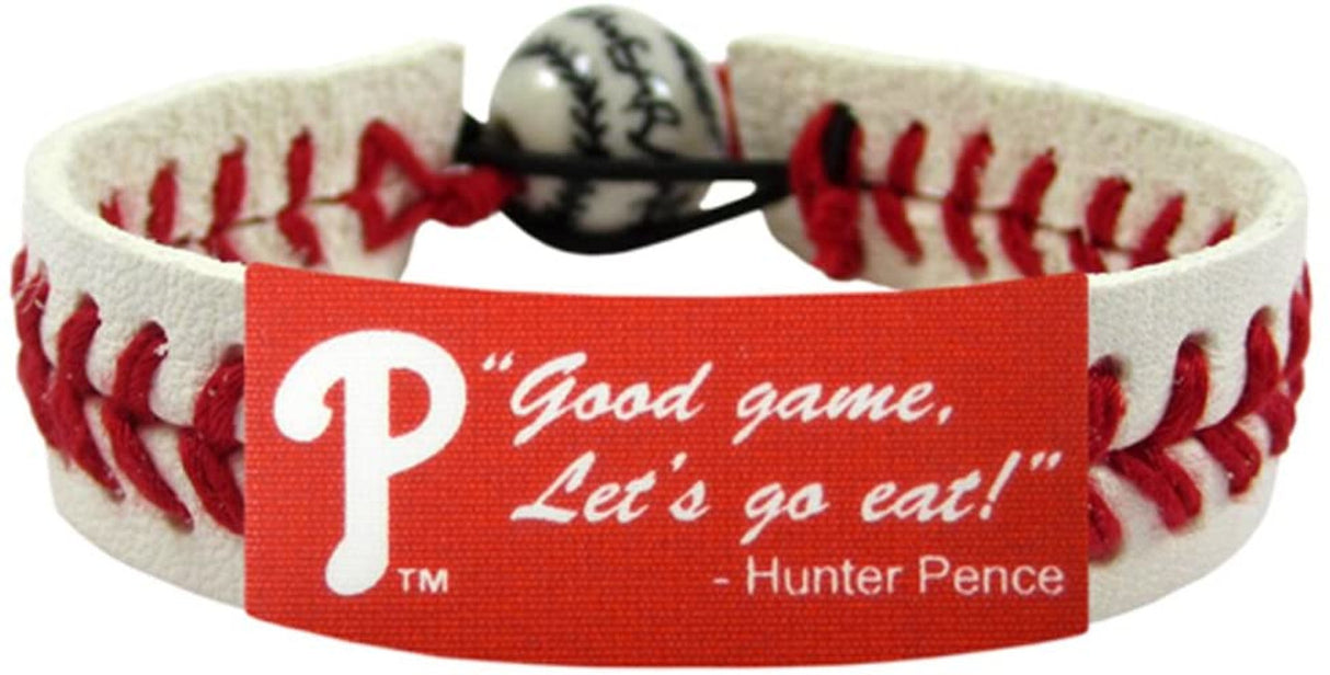 Gamewear Philadelphia Phillies Good Game Let's Go Eat Classic Baseball Bracelet Hunter Pence Fan Gear MLB Philadelphia Phillies