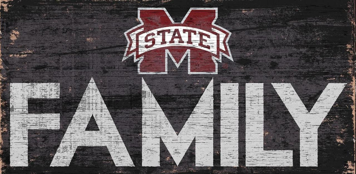 Fan Creations Mississippi State Bulldogs Family Design Wood Sign 12x6 Fan Gear NCAA Mississippi State Bulldogs