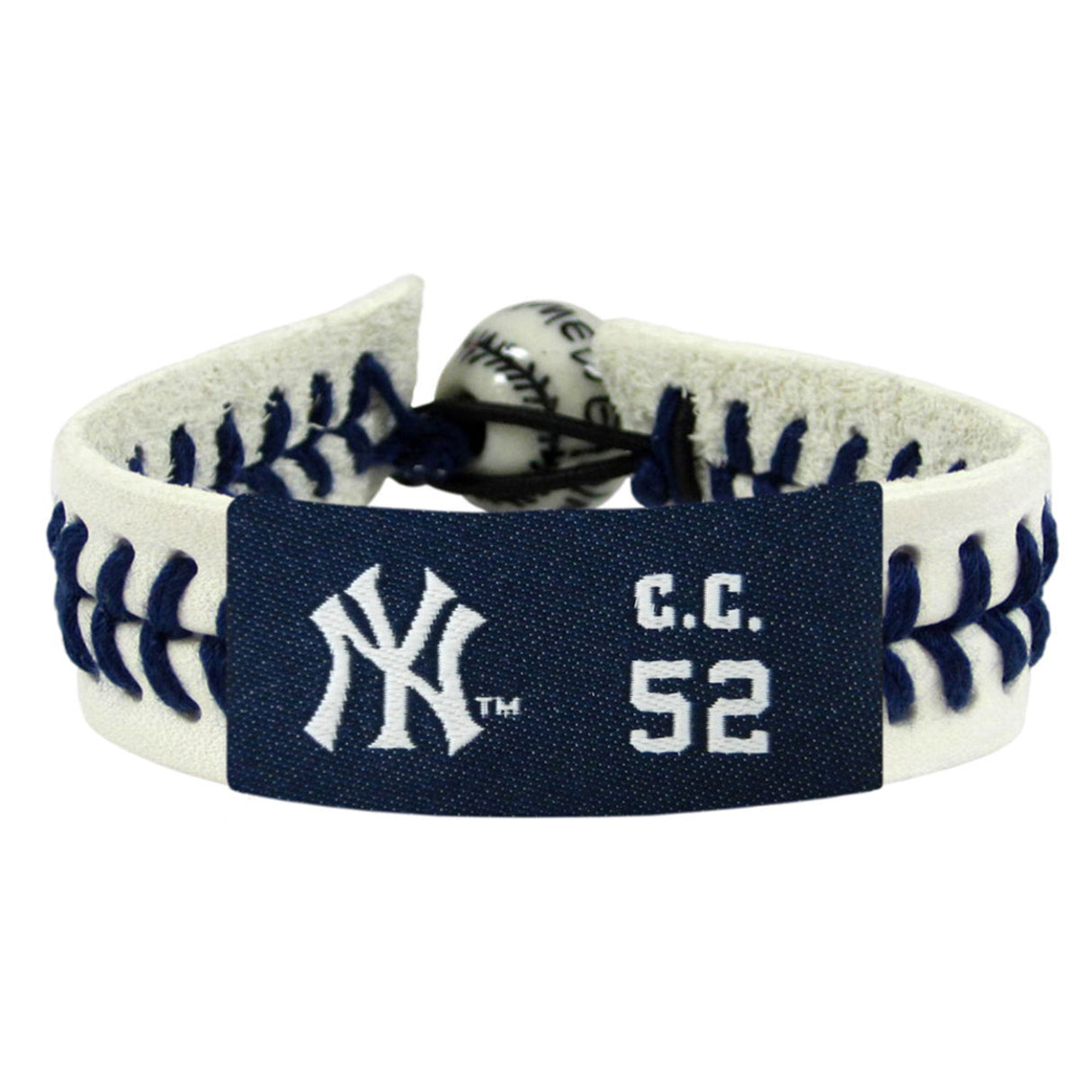 Gamewear New York Yankees Genuine Baseball Bracelet CC Sabathia Fan Gear MLB New York Yankees