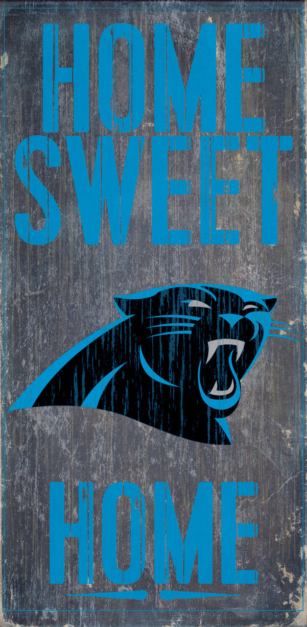 Fan Creations Carolina Panthers Home Sweet Home Wood Sign 6"x12" Fan Gear NFL Carolina Panthers