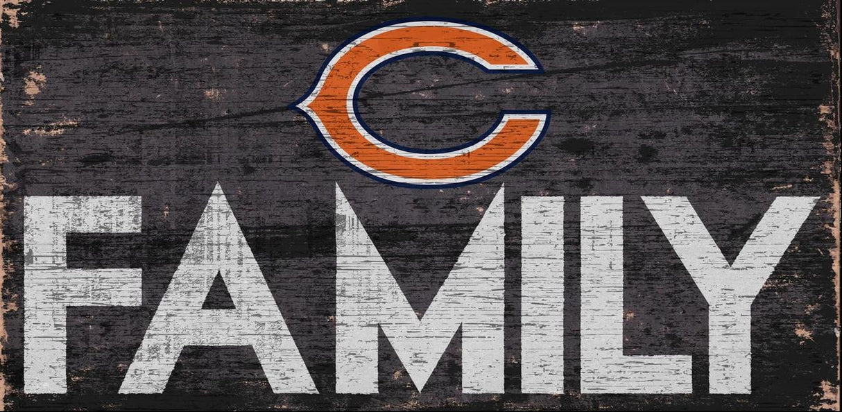 Fan Creations Chicago Bears Family Wood Sign 12x6 Fan Gear NFL Chicago Bears