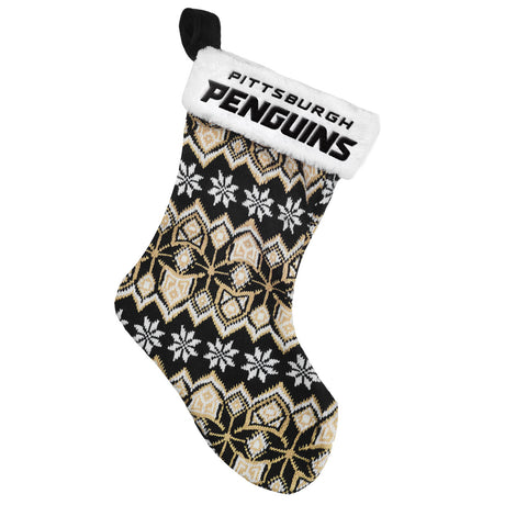 Forever Collectibles Pittsburgh Penguins Knit Holiday Stocking - 2015 Fan Gear NHL Pittsburgh Penguins