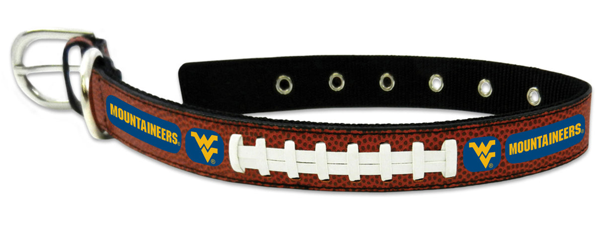 Gamewear West Virginia Mountaineers Classic Leather Football Pet Collar Size Large Fan Gear NCAA West Virginia Mountaineers
