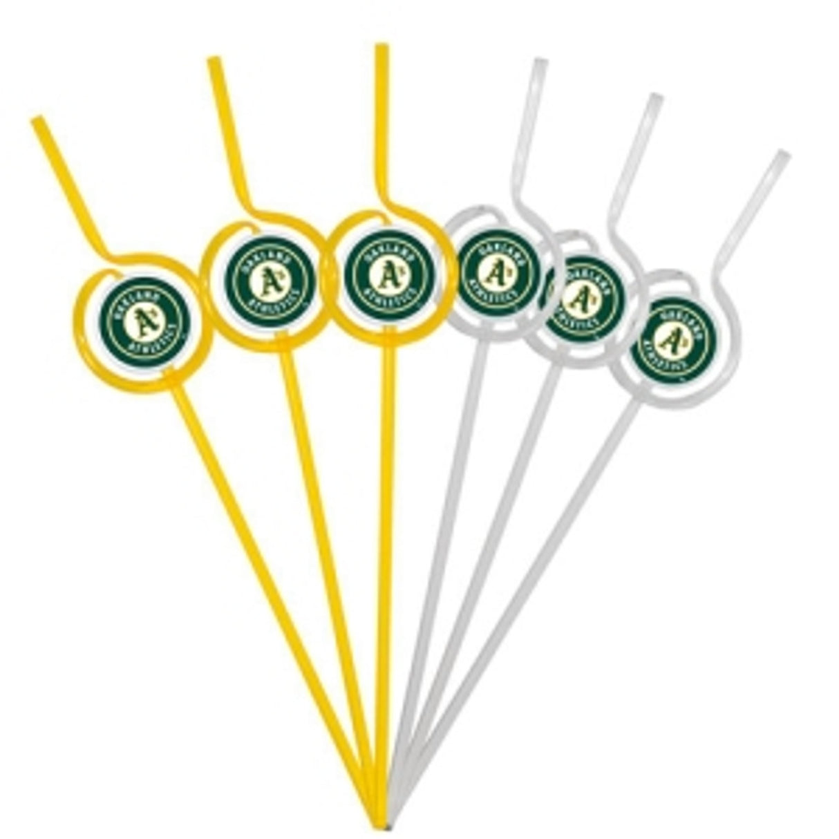 Pangea Brands Oakland Athletics Team Sipper Straws Fan Gear MLB Oakland Athletics