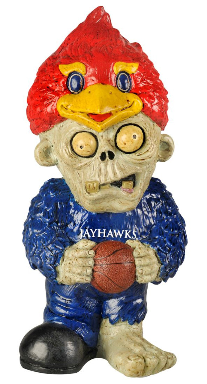 Forever Collectibles Kansas Jayhawks Thematic w/Football Zombie Figurine Fan Gear NCAA Kansas Jayhawks