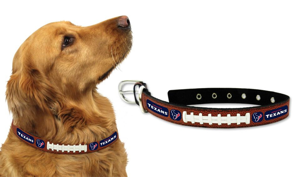 Gamewear Houston Texans Leather Pet Collar Size Medium Fan Gear NFL Houston Texans