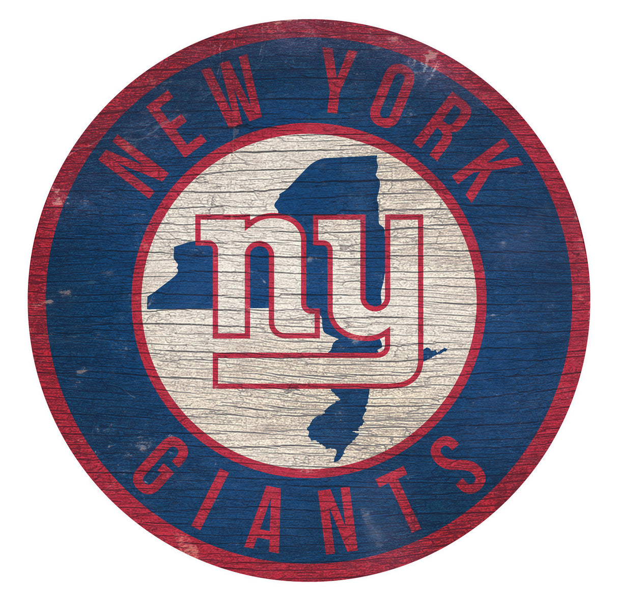 Fan Creations New York Giants 12 Inch Round Wood Sign State Design Fan Gear NFL New York Giants