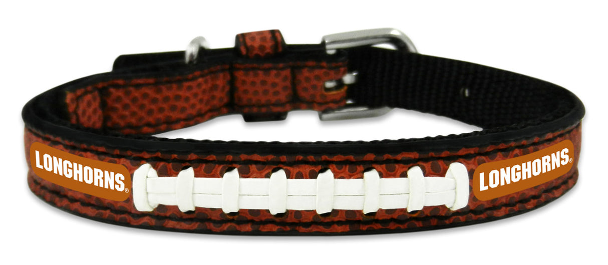 Gamewear Texas Longhorns Leather Classic Football Pet Collar Toy Fan Gear NCAA Texas Longhorns