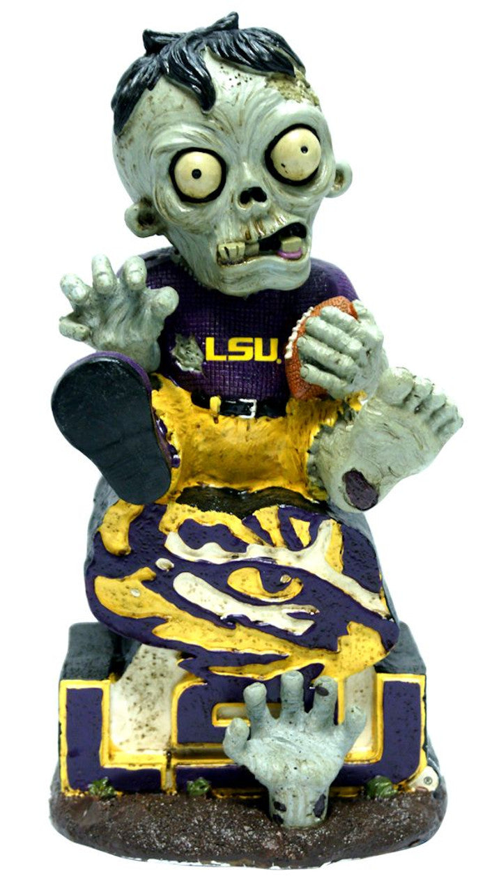 Forever Collectibles LSU Tigers Zombie On Logo w/Football Figurine Fan Gear NCAA LSU Tigers