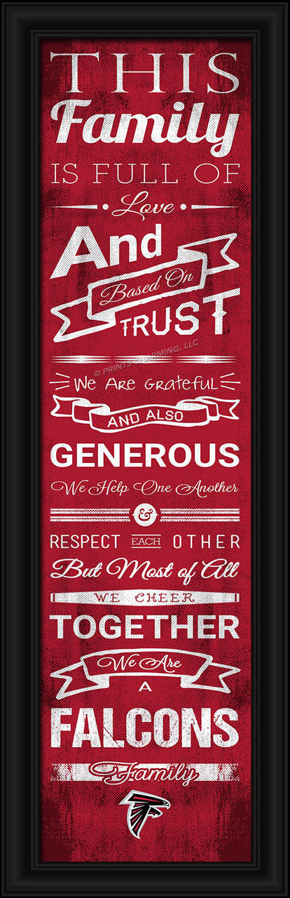 Prints Charming Atlanta Falcons Family Cheer Print 8"x24" Fan Gear NFL Atlanta Falcons