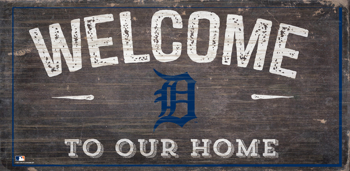 Fan Creations Detroit Tigers Welcome To Our Home Wood Sign 6x12 Fan Gear MLB Detroit Tigers