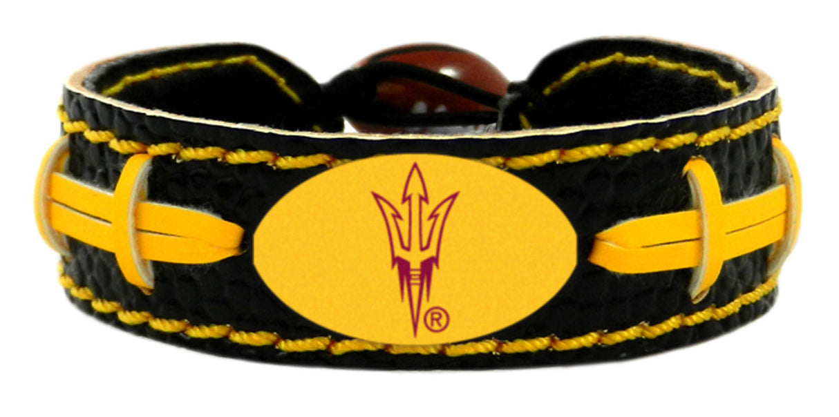 Gamewear Arizona State Sun Devils Pitchfork Logo Team Color Football Bracelet Fan Gear NCAA Arizona State Sun Devils