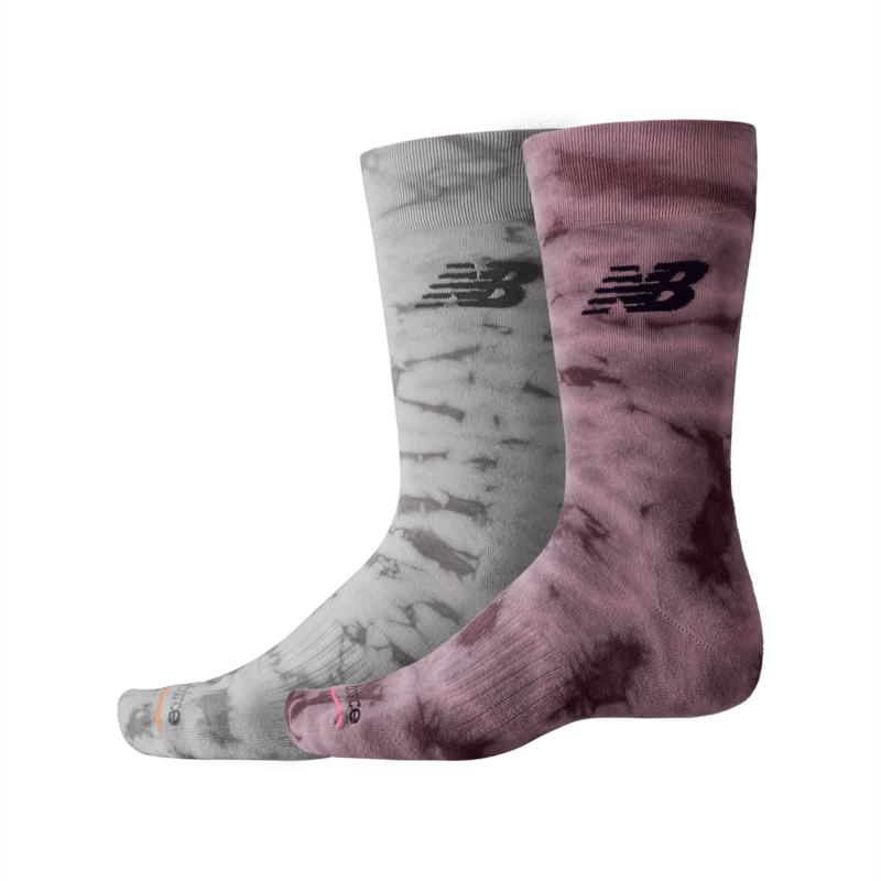 New Balance Running Tie Dye Crew Sock 2 Pack Unisex Accessories Socks