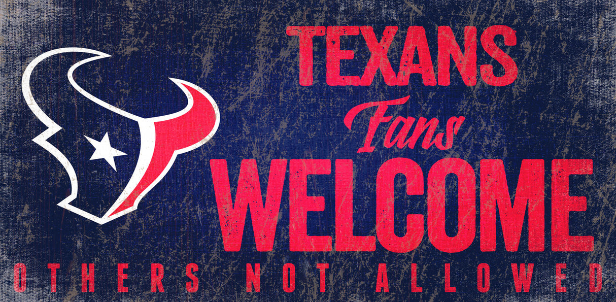 Fan Creations Houston Texans Fans Welcome Wood Sign 12x6 Fan Gear NFL Houston Texans