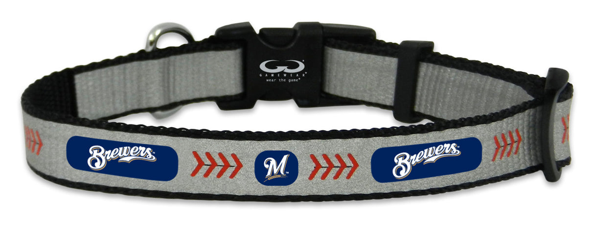 Gamewear Milwaukee Brewers Reflective Baseball Pet Collar Size Small Fan Gear MLB Milwaukee Brewers