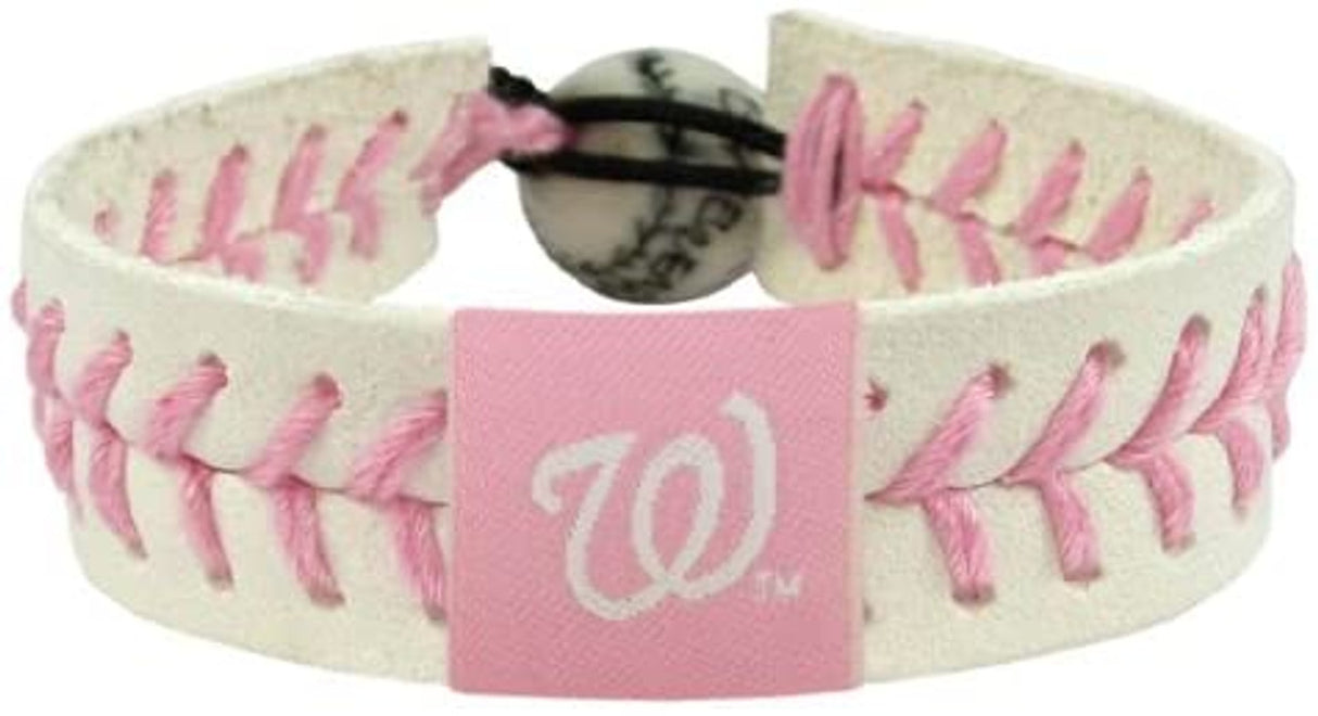 Gamewear Washington Nationals Pink Baseball Bracelet Fan Gear MLB Washington Nationals