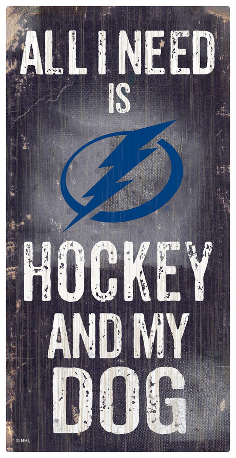 Fan Creations Tampa Bay Lightning Hockey and Dog Wood Sign 6x12 Fan Gear NHL Tampa Bay Lightning