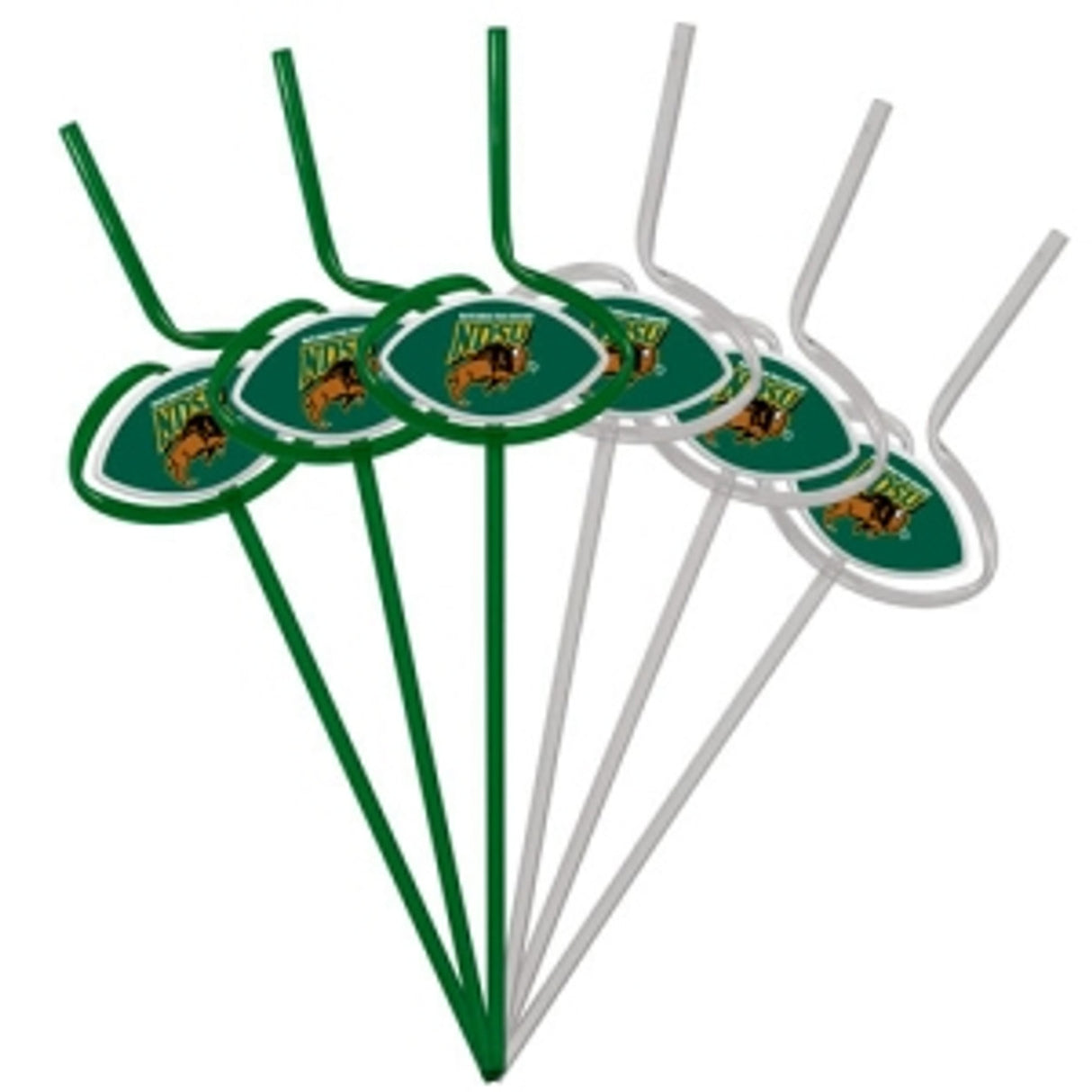 Pangea Brands North Dakota State Bison Team Sipper Straws Fan Gear NCAA North Dakota State Bison