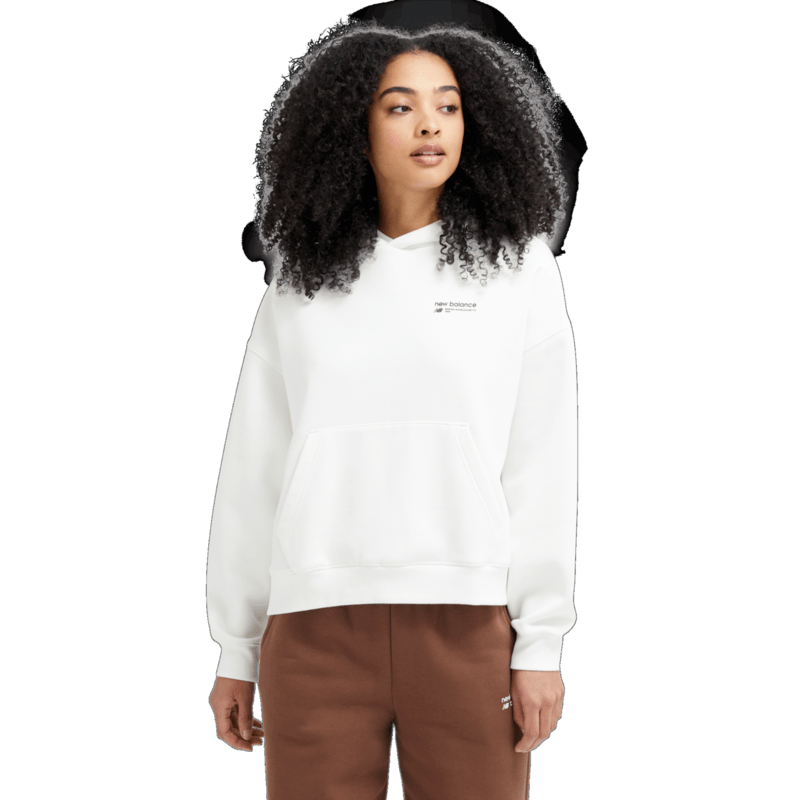 New Balance Women's Linear Heritage Brushed Back Fleece Hoodie Womens Apparel Sweatshirts & Fleece