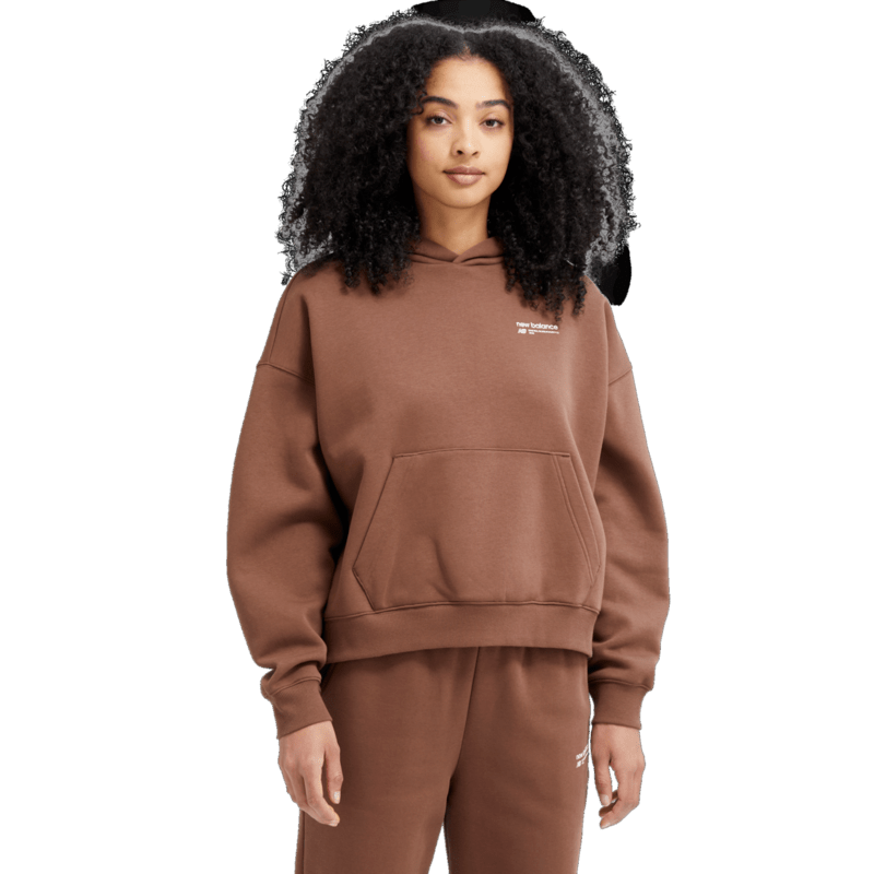 New Balance Women's Linear Heritage Brushed Back Fleece Hoodie Womens Apparel Sweatshirts & Fleece