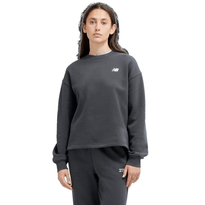 New Balance Women's Linear Heritage Brushed Back Fleece Crewneck Womens Apparel Sweatshirts & Fleece