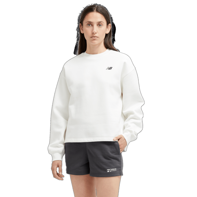 New Balance Women's Linear Heritage Brushed Back Fleece Crewneck Womens Apparel Sweatshirts & Fleece