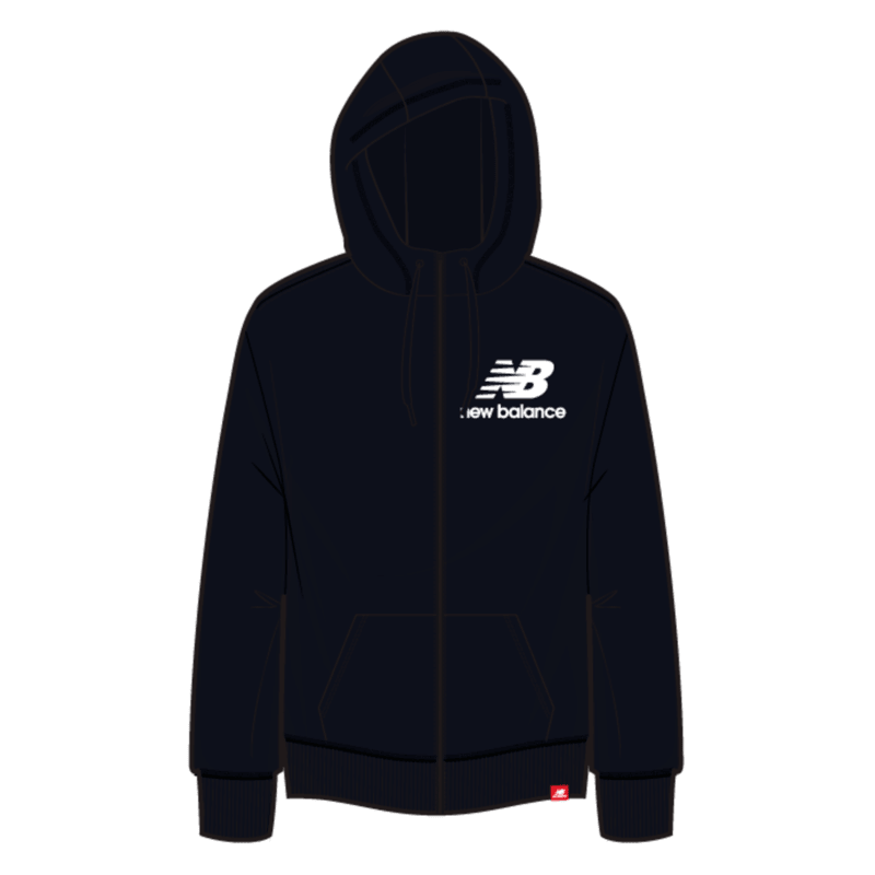 New Balance Men's Essentials Stacked Full Zip Hoodie Mens Apparel Sweatshirts & Fleece