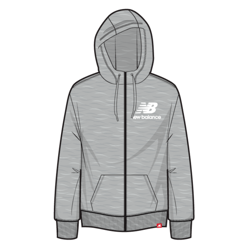 New Balance Men's Essentials Stacked Full Zip Hoodie Mens Apparel Sweatshirts & Fleece