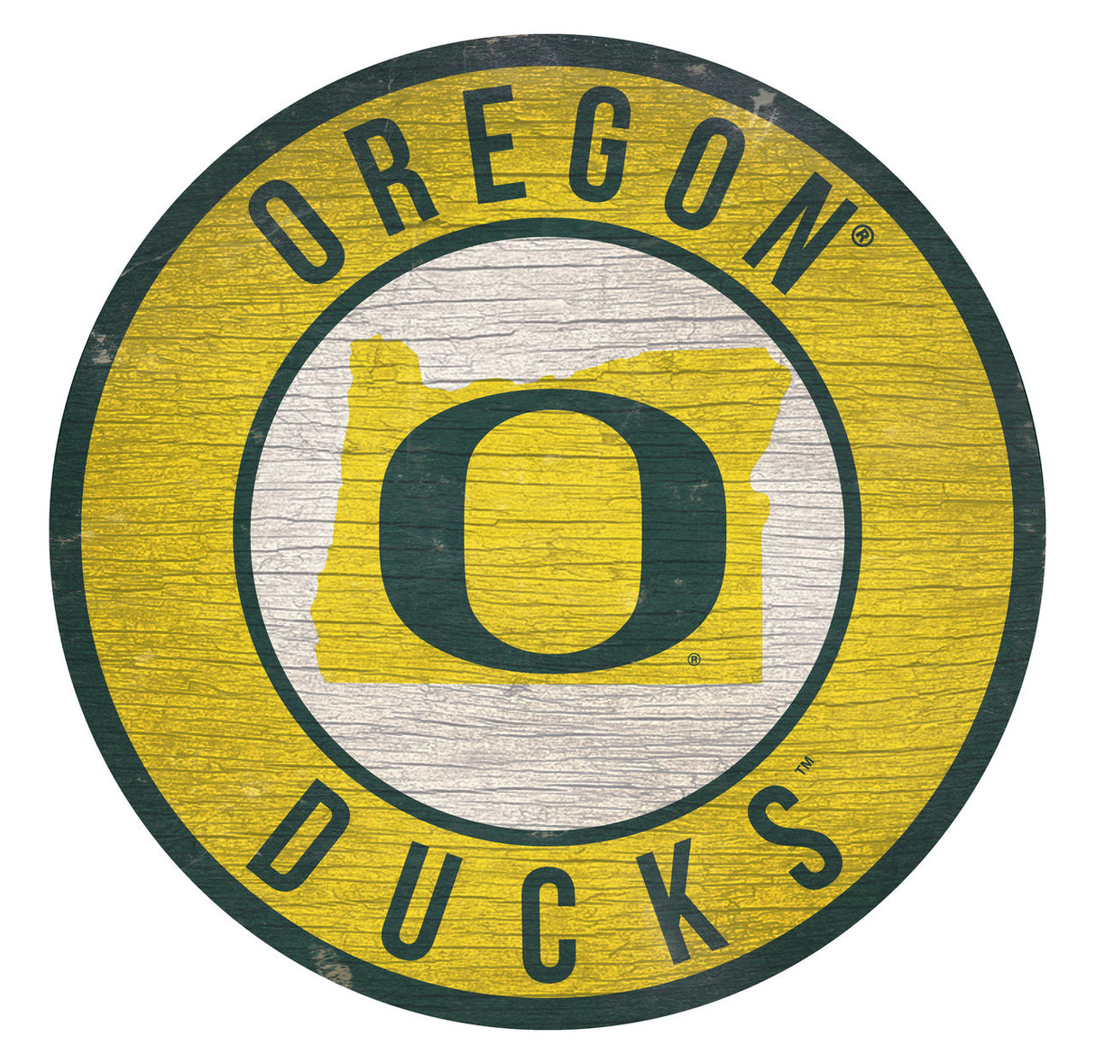 Fan Creations Oregon Ducks 12 Inch Round State Design Sign Wood Fan Gear NCAA Oregon Ducks