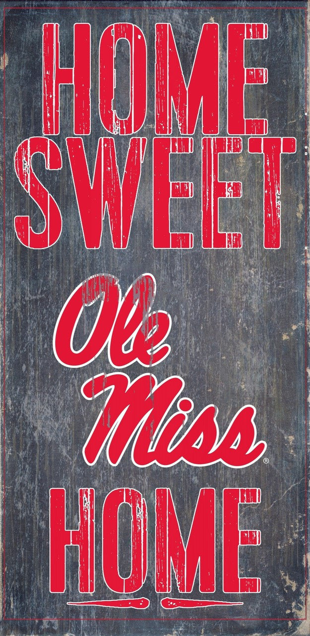 Fan Creations Mississippi Rebels Home Sweet Home Wood Sign 6x12 Fan Gear NCAA Mississippi Rebels