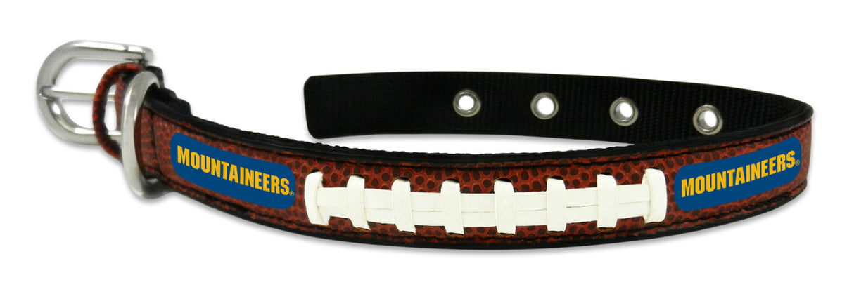 Gamewear West Virginia Mountaineers Classic Leather Football Pet Collar Size Small Fan Gear NCAA West Virginia Mountaineers