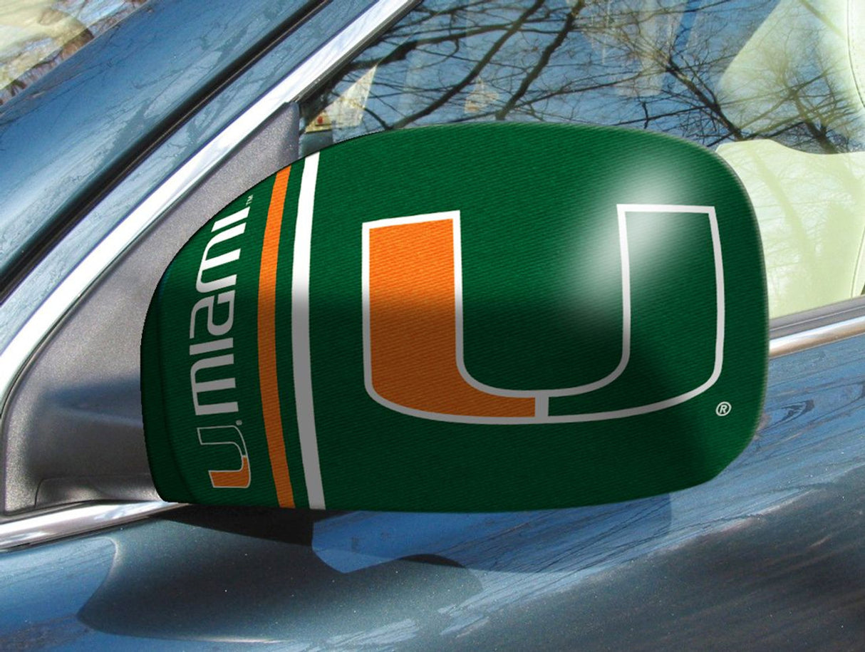 Fanmats Miami Hurricanes Mirror Cover Small Fan Gear NCAA Miami Hurricanes