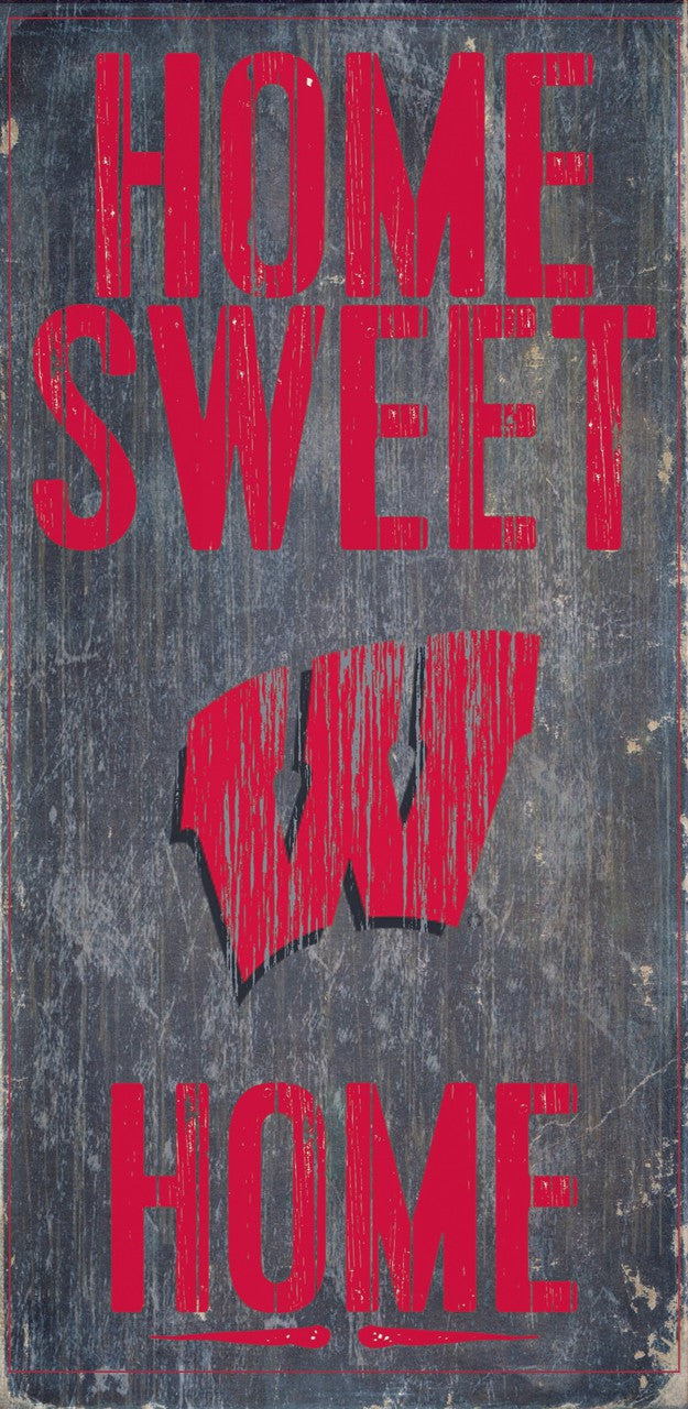 Fan Creations Wisconsin Badgers Home Sweet Home Wood Sign 6"x12" Fan Gear NCAA Wisconsin Badgers