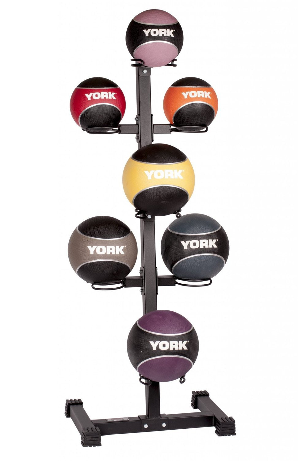 York Medicine Ball Storage Rack – 7 ball – Vertical Exercise & Wellness Strength Medicine Balls