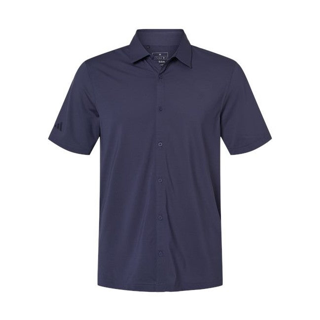 adidas Men's Button Down Short Sleeve Shirt-1
