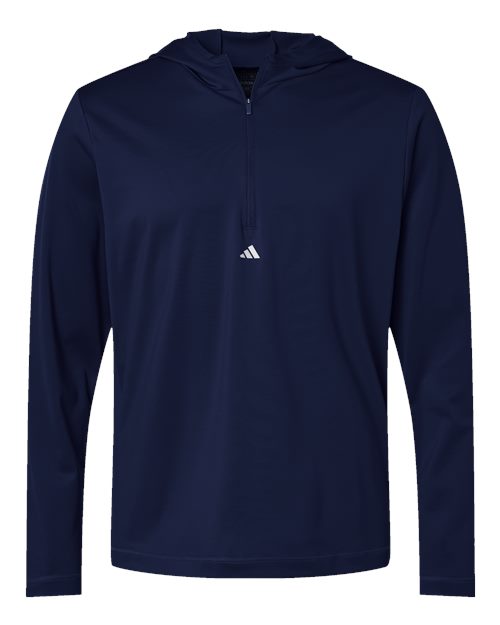 adidas Men's Lightweight Performance Quarter-Zip Hooded Pullover Mens Apparel Sweatshirts & Fleece