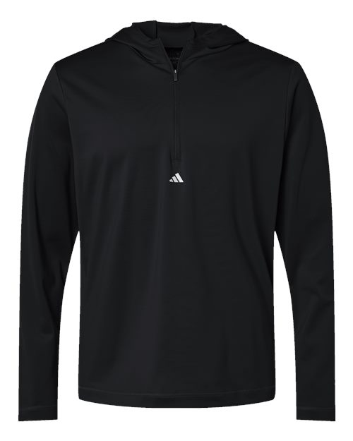 adidas Men's Lightweight Performance Quarter-Zip Hooded Pullover Mens Apparel Sweatshirts & Fleece