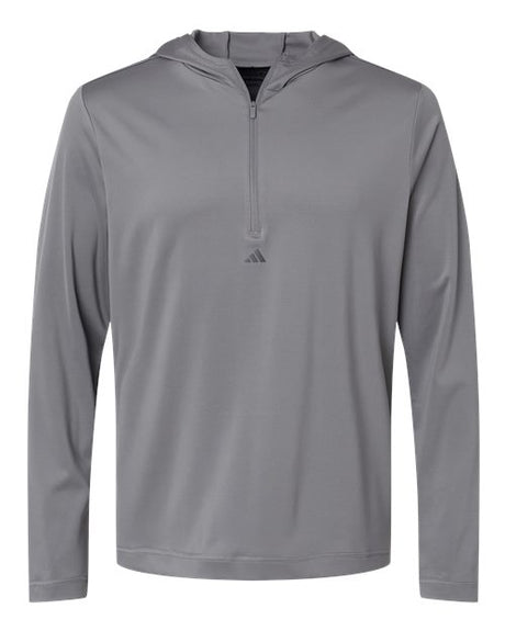 adidas Men's Lightweight Performance Quarter-Zip Hooded Pullover Mens Apparel Sweatshirts & Fleece
