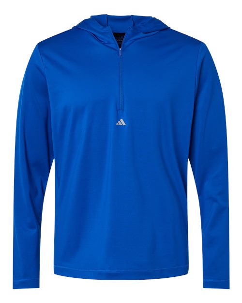 adidas Men's Lightweight Performance Quarter-Zip Hooded Pullover Mens Apparel Sweatshirts & Fleece