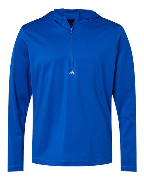 adidas Men's Lightweight Performance Quarter-Zip Hooded Pullover Mens Apparel Sweatshirts & Fleece