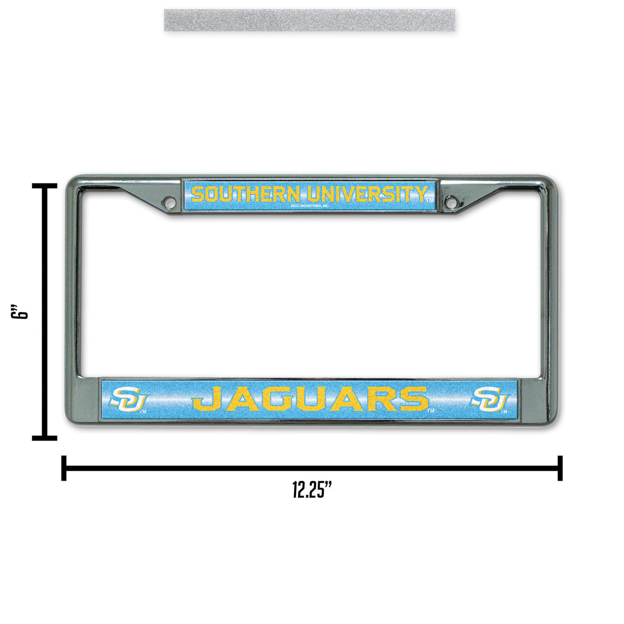 NCAA Southern Jaguars Chrome Glitter License Plate Frame Fan Gear NCAA Southern Jaguars