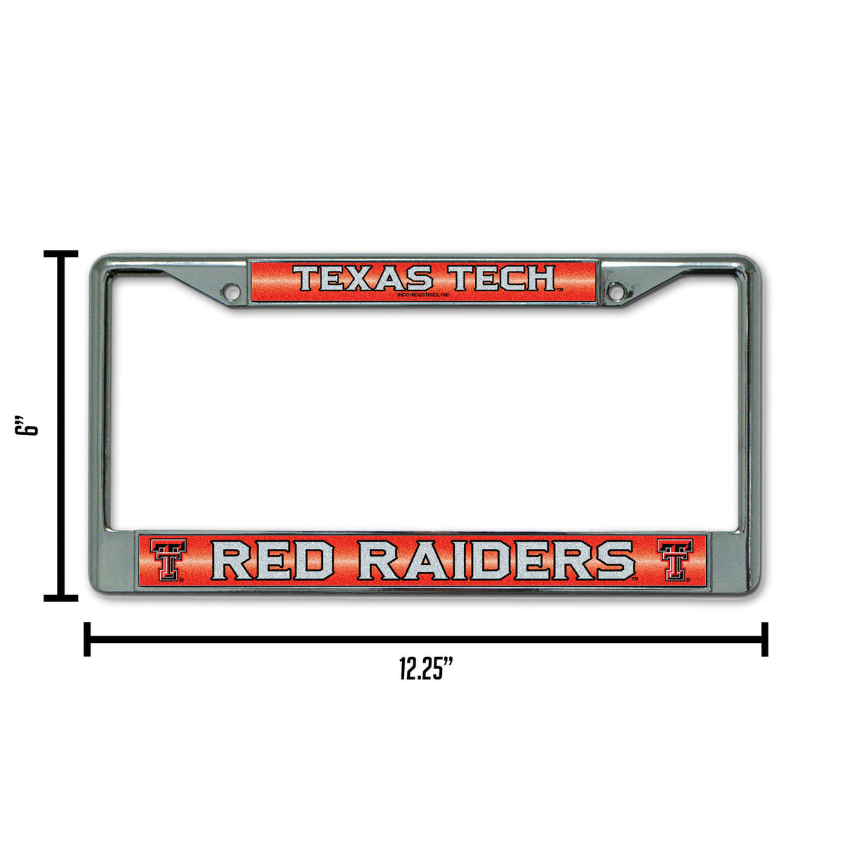 NCAA Texas Tech Red Raiders Chrome Glitter License Plate Frame Fan Gear NCAA Texas Tech Red Raiders