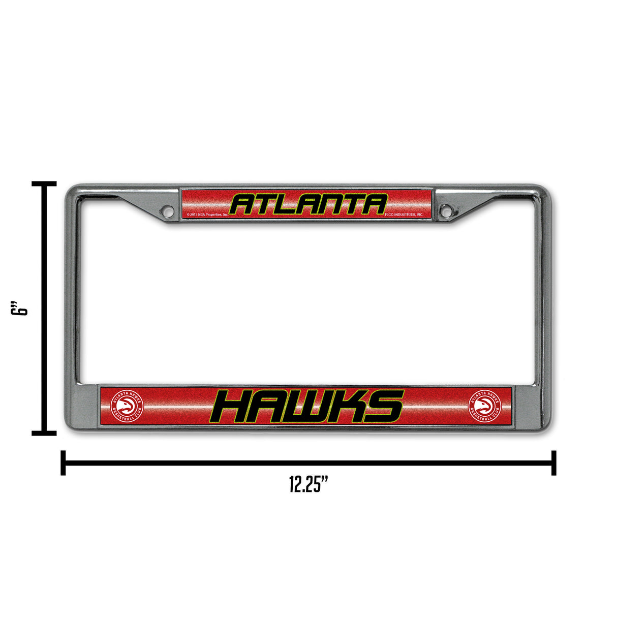 NBA Atlanta Hawks Chrome Glitter License Plate Frame Fan Gear NBA Atlanta Hawks
