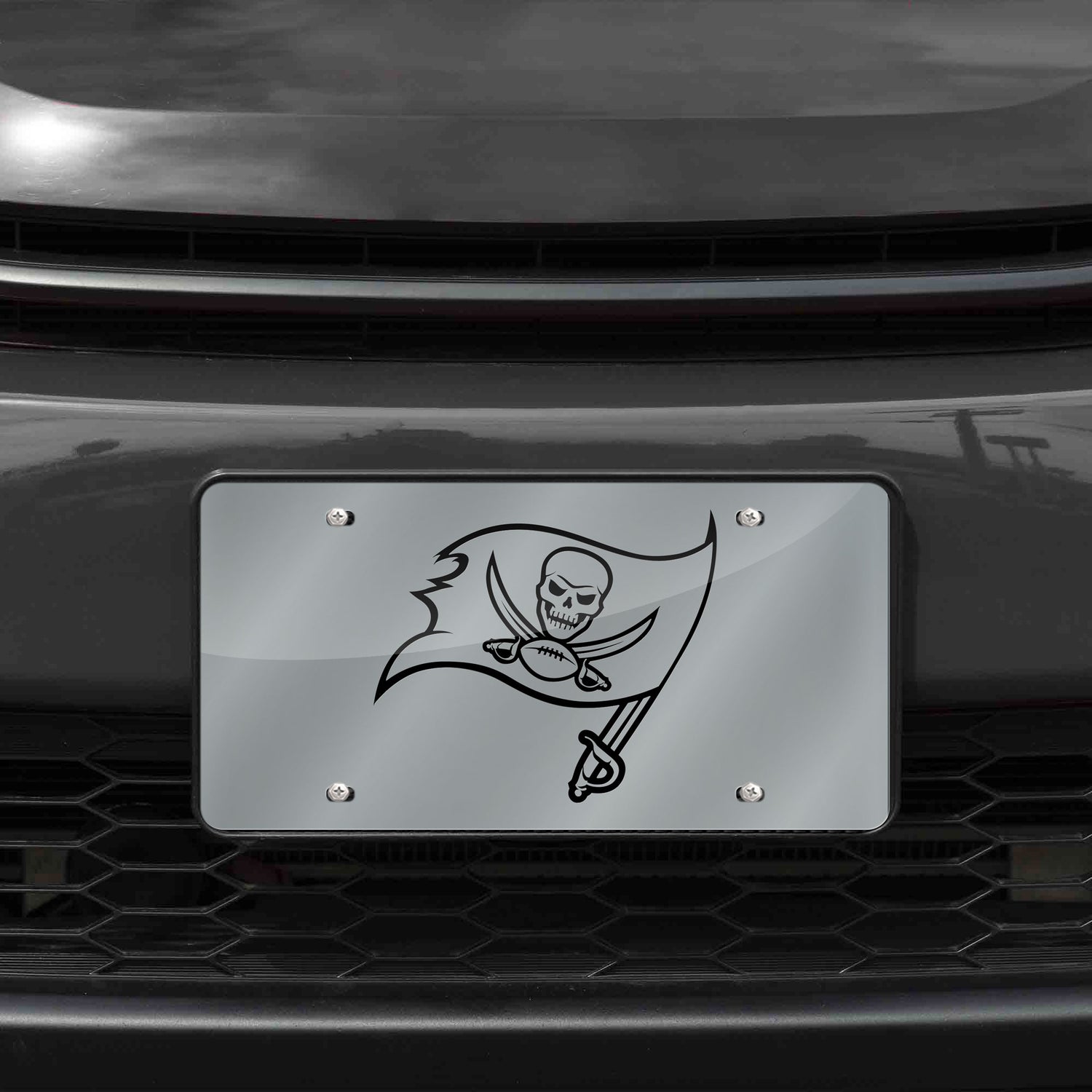 NFL Tampa Bay Buccaneers Laser Cut Silver License Plate Tag Fan Gear NFL Tampa Bay Buccaneers