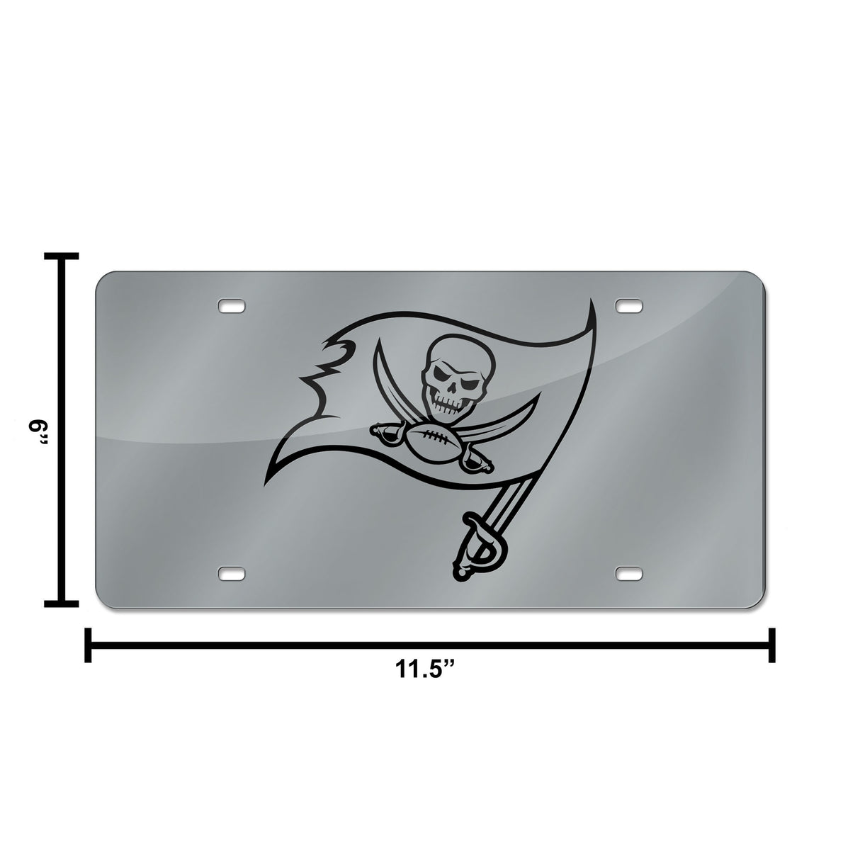 NFL Tampa Bay Buccaneers Laser Cut Silver License Plate Tag Fan Gear NFL Tampa Bay Buccaneers